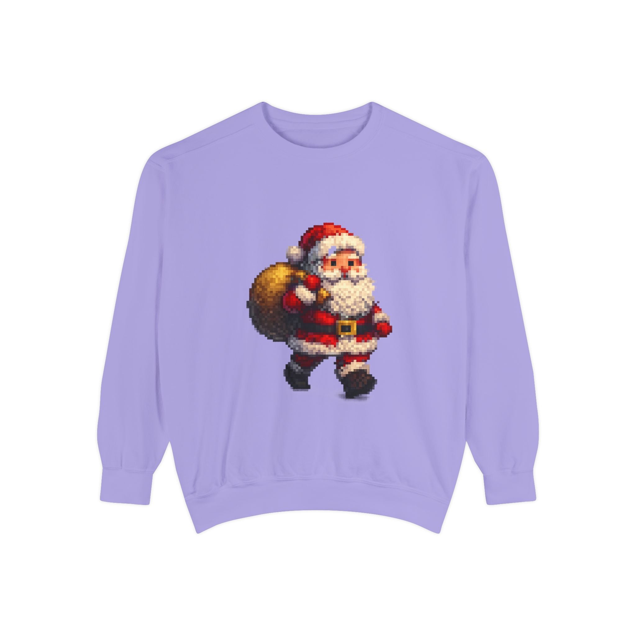 Vintage Pixel Santa Sweatshirt — Retro Christmas Holiday Crewneck