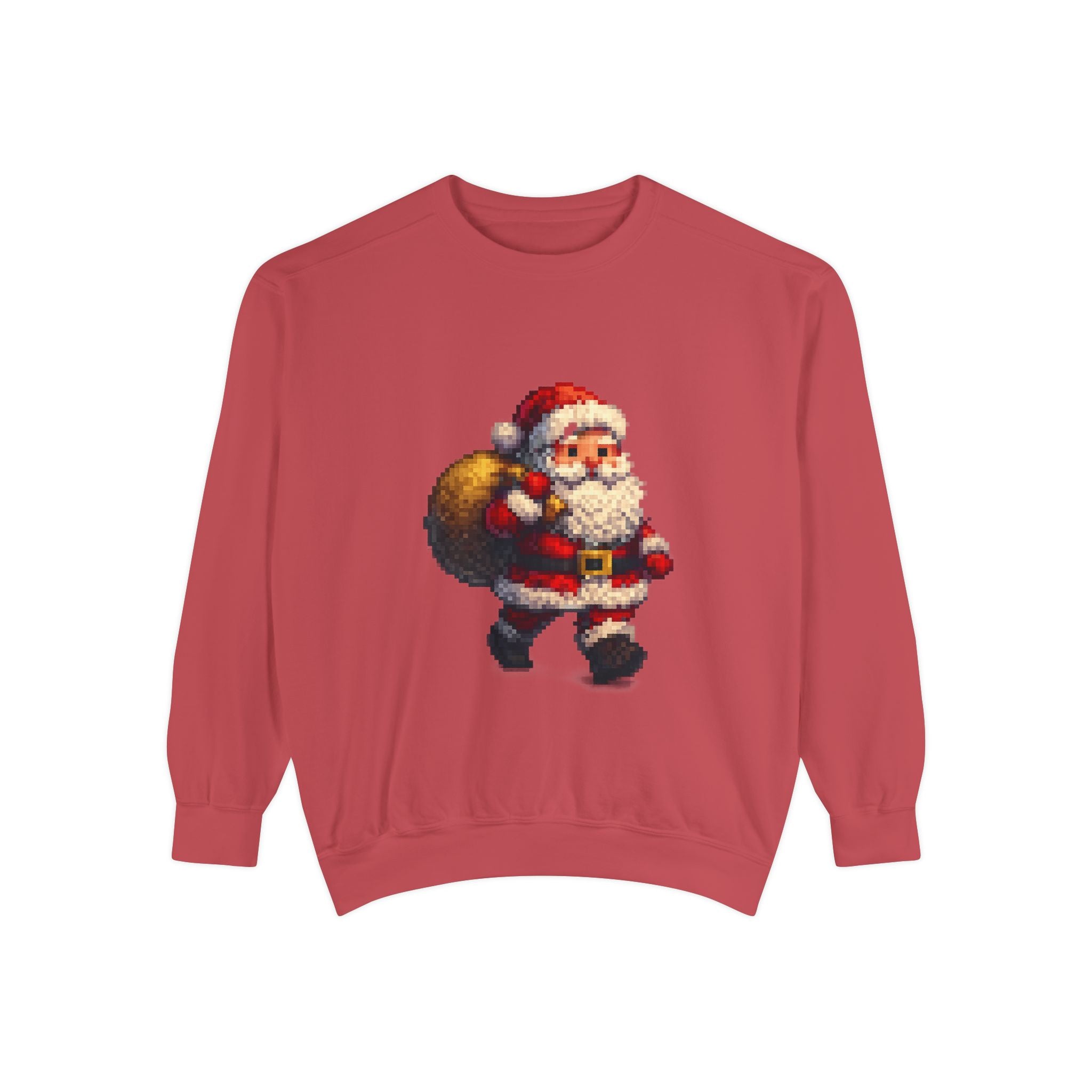 Vintage Pixel Santa Sweatshirt — Retro Christmas Holiday Crewneck